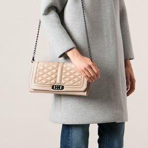 Rebecca Minkoff Love Clutch (Crossbody) in Taupe